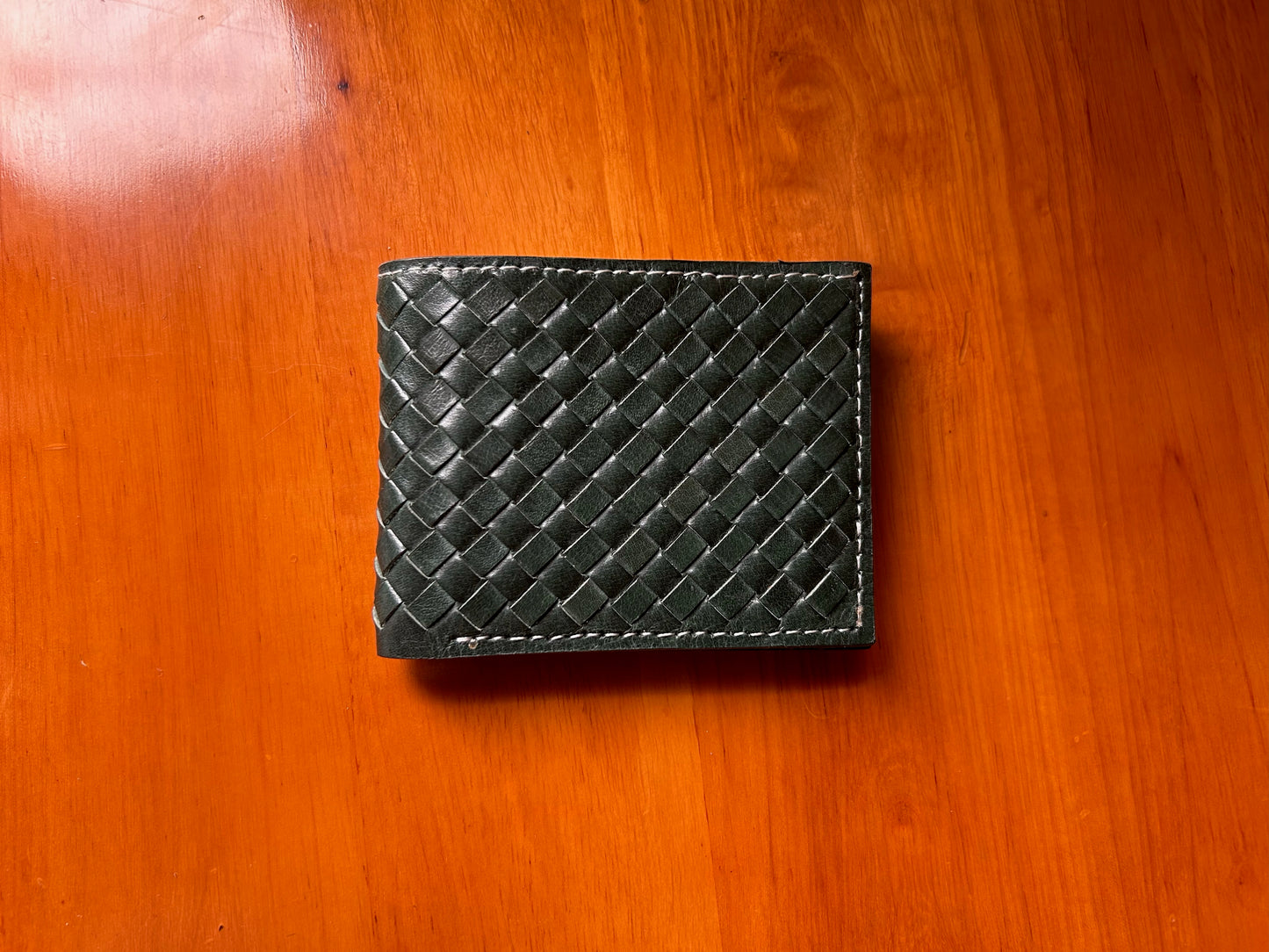 Intrecciato leather wallet